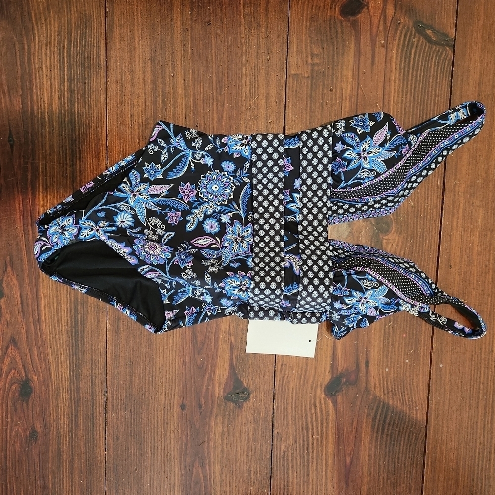 Swimsuits for All sz 4 Deep PLUNGE print swimsuit molded cups womens - Picture 2 of 4